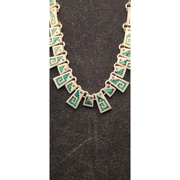 Sterling Silver Turquoise Enico 925 Choker\Necklace Nice solid and a Beautiful - Picture 4 of 4